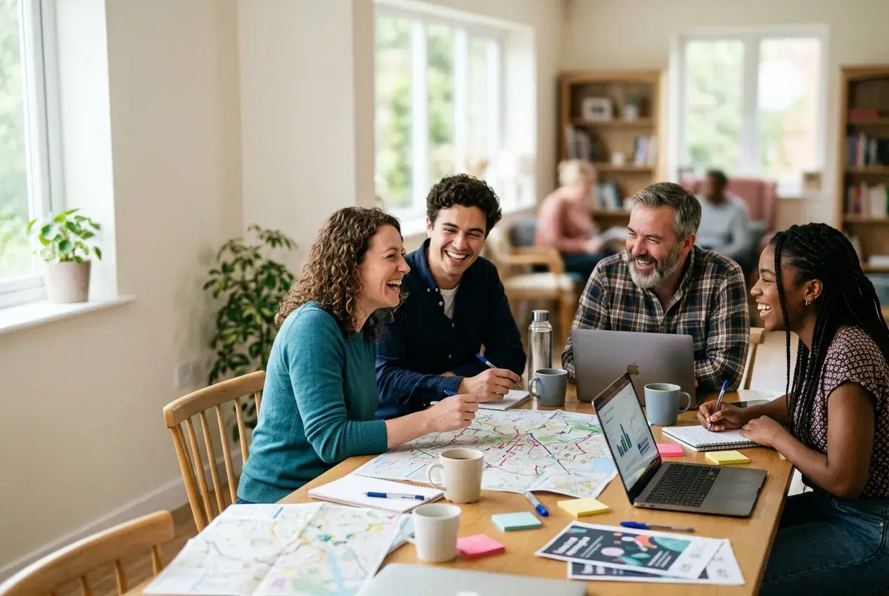 Campaign team planning around a table